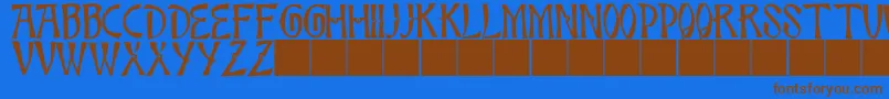 JmhBambooCaps Font – Brown Fonts on Blue Background