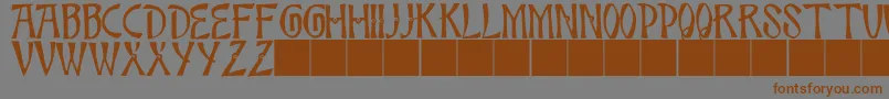 JmhBambooCaps Font – Brown Fonts on Gray Background