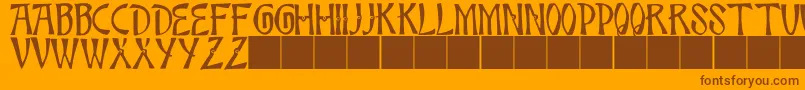 JmhBambooCaps Font – Brown Fonts on Orange Background