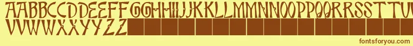 JmhBambooCaps Font – Brown Fonts on Yellow Background