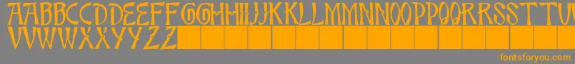 JmhBambooCaps Font – Orange Fonts on Gray Background