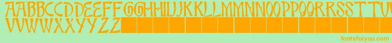JmhBambooCaps Font – Orange Fonts on Green Background