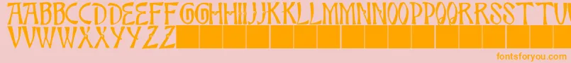 JmhBambooCaps Font – Orange Fonts on Pink Background
