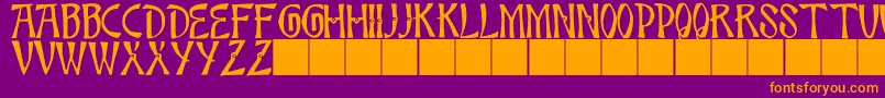 JmhBambooCaps Font – Orange Fonts on Purple Background