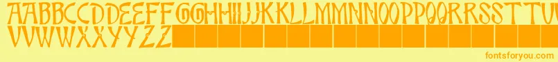 JmhBambooCaps Font – Orange Fonts on Yellow Background