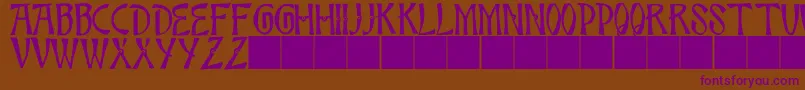 JmhBambooCaps Font – Purple Fonts on Brown Background