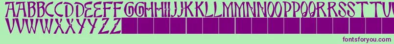 JmhBambooCaps Font – Purple Fonts on Green Background