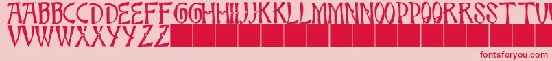 JmhBambooCaps Font – Red Fonts on Pink Background