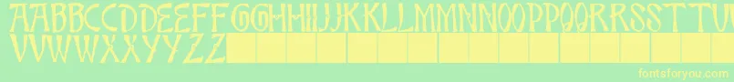 JmhBambooCaps Font – Yellow Fonts on Green Background