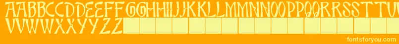 JmhBambooCaps Font – Yellow Fonts on Orange Background