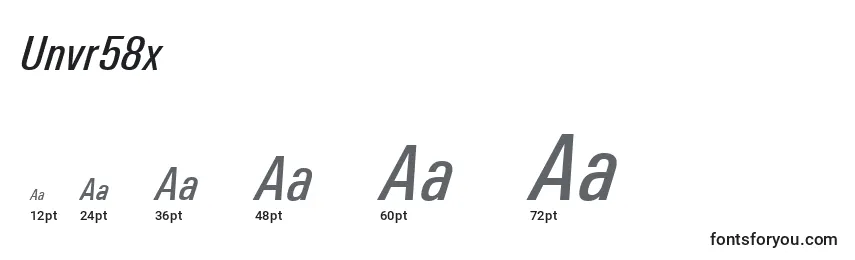 Unvr58x Font Sizes