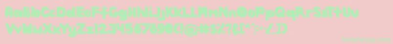 BathtimeRegular Font – Green Fonts on Pink Background