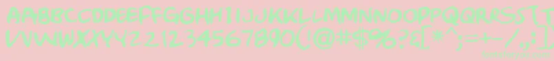 Crumb Font – Green Fonts on Pink Background