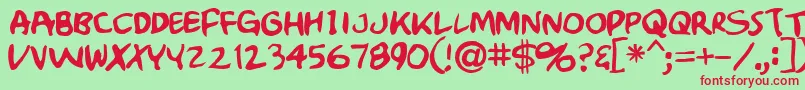 Crumb Font – Red Fonts on Green Background