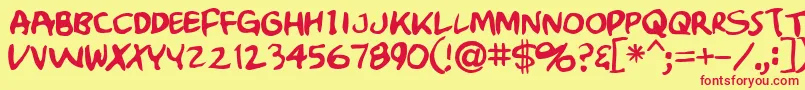 Crumb Font – Red Fonts on Yellow Background