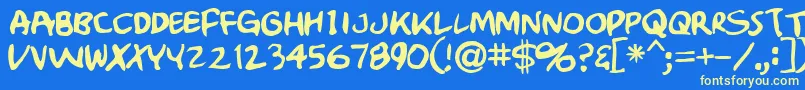 Crumb Font – Yellow Fonts on Blue Background