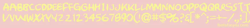 Crumb Font – Yellow Fonts on Pink Background