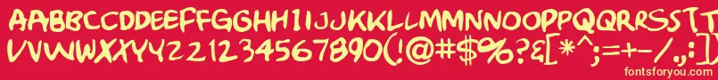 Crumb Font – Yellow Fonts on Red Background