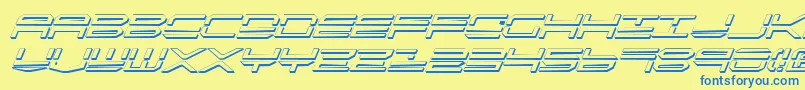 QuickstrikeShadowItalic Font – Blue Fonts on Yellow Background