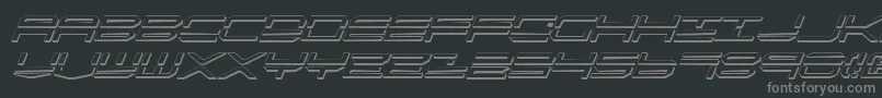 QuickstrikeShadowItalic-Schriftart – Graue Schriften auf schwarzem Hintergrund