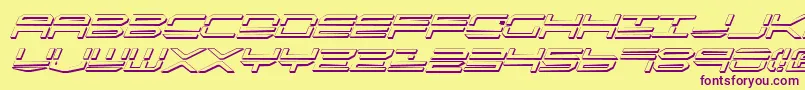 QuickstrikeShadowItalic-Schriftart – Violette Schriften auf gelbem Hintergrund