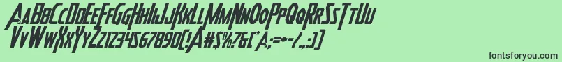 フォントHeroesassembleital – 緑の背景に黒い文字