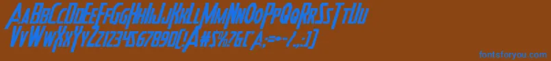 Heroesassembleital Font – Blue Fonts on Brown Background