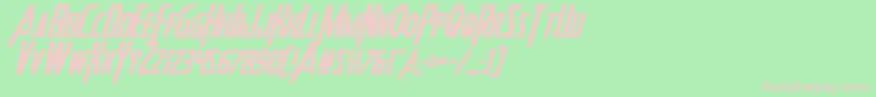 Heroesassembleital Font – Pink Fonts on Green Background