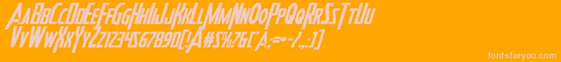 Heroesassembleital Font – Pink Fonts on Orange Background