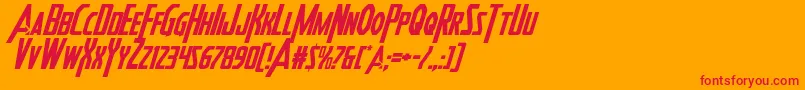 Heroesassembleital Font – Red Fonts on Orange Background