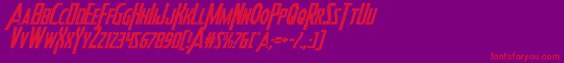 Heroesassembleital Font – Red Fonts on Purple Background