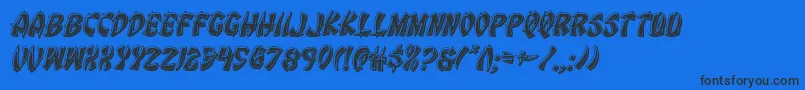 Eggrollbevelital Font – Black Fonts on Blue Background