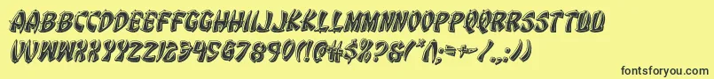 Eggrollbevelital Font – Black Fonts on Yellow Background
