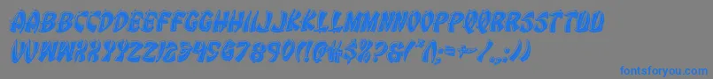 Eggrollbevelital-Schriftart – Blaue Schriften auf grauem Hintergrund