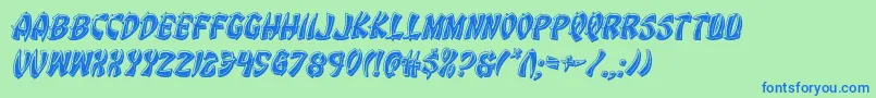 Eggrollbevelital Font – Blue Fonts on Green Background