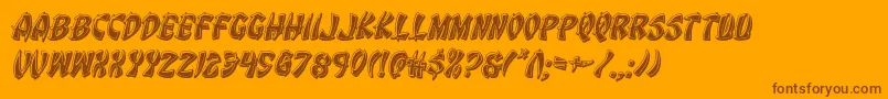 Eggrollbevelital-Schriftart – Braune Schriften auf orangefarbenem Hintergrund