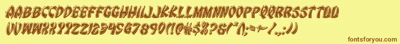Eggrollbevelital Font – Brown Fonts on Yellow Background