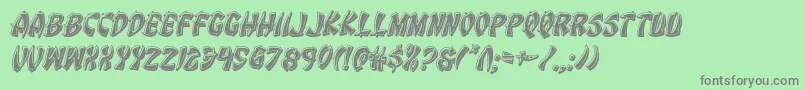 Eggrollbevelital Font – Gray Fonts on Green Background