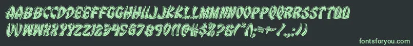 Eggrollbevelital Font – Green Fonts on Black Background