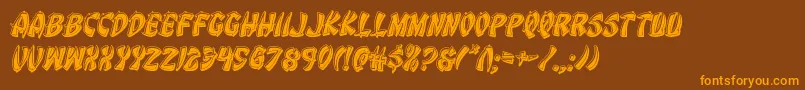 Eggrollbevelital Font – Orange Fonts on Brown Background