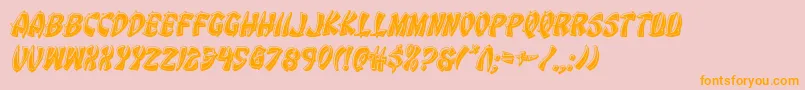 Eggrollbevelital-Schriftart – Orangefarbene Schriften auf rosa Hintergrund