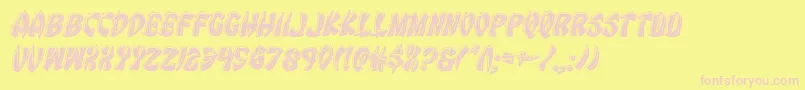 Eggrollbevelital-Schriftart – Rosa Schriften auf gelbem Hintergrund