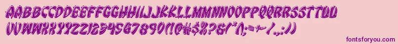 Eggrollbevelital-Schriftart – Violette Schriften auf rosa Hintergrund