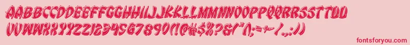 Eggrollbevelital-Schriftart – Rote Schriften auf rosa Hintergrund