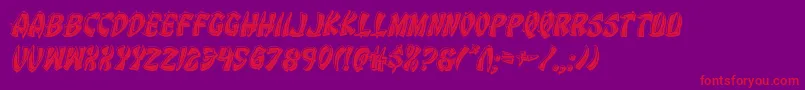 Eggrollbevelital-Schriftart – Rote Schriften auf violettem Hintergrund