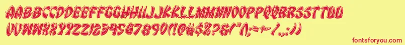 Eggrollbevelital Font – Red Fonts on Yellow Background