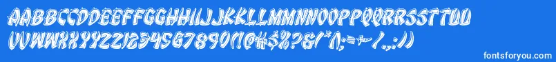 Eggrollbevelital Font – White Fonts on Blue Background