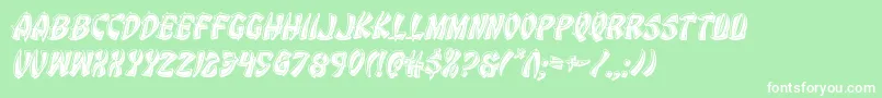 Eggrollbevelital Font – White Fonts on Green Background