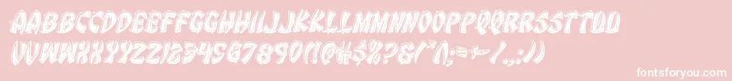 Eggrollbevelital-Schriftart – Weiße Schriften auf rosa Hintergrund