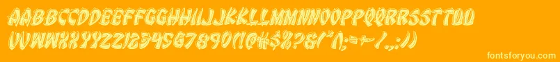 Eggrollbevelital Font – Yellow Fonts on Orange Background